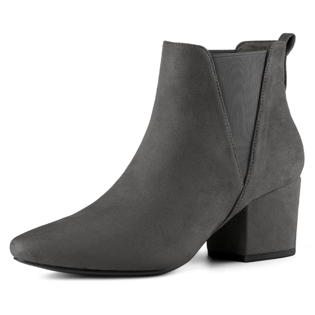 Details about / Womens Chelsea Boots Leather Ankle Booties Block Casual Pointed Toe Shoes